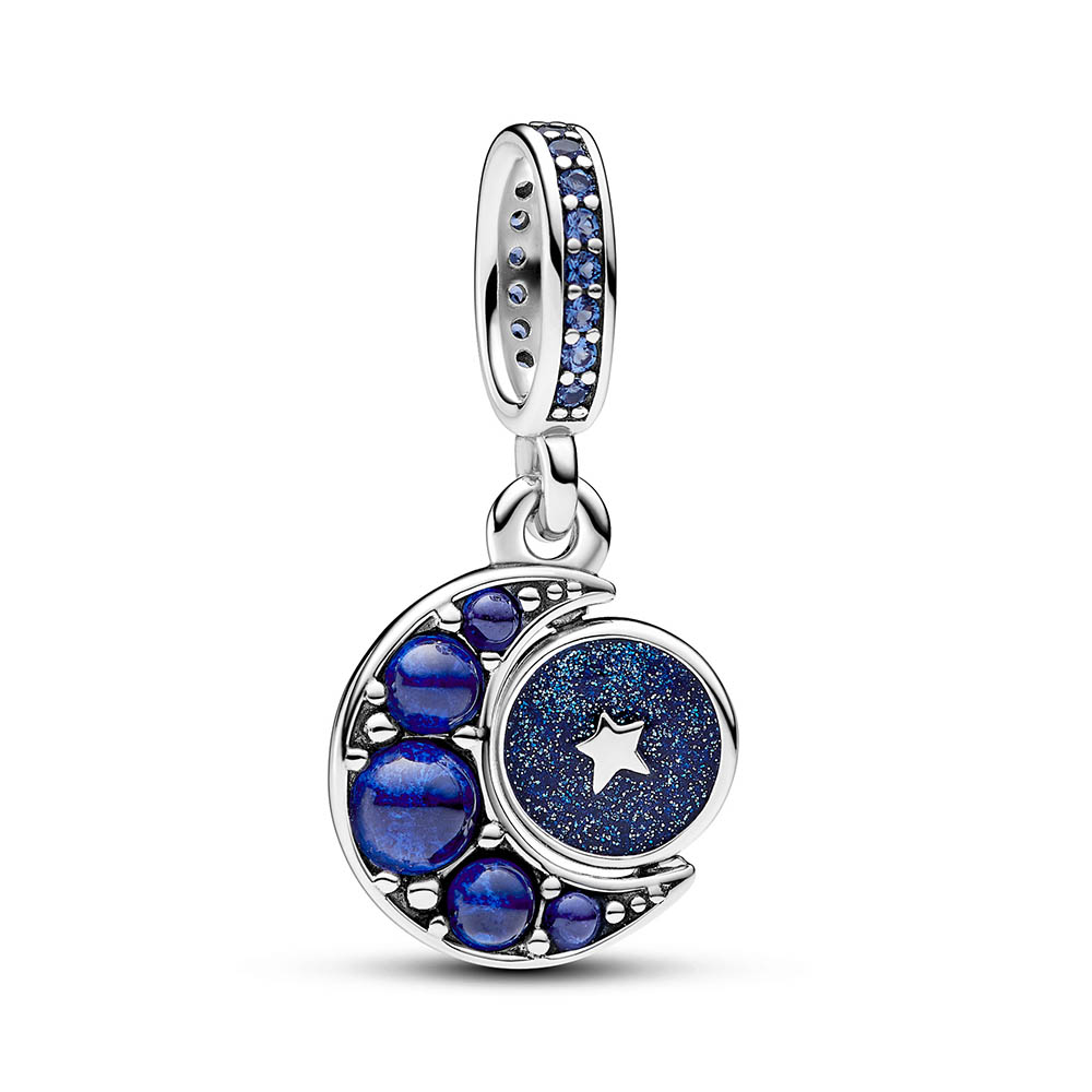 Funkelnder Drehender Mond PANDORA Charm-Anhänger  792979C01
