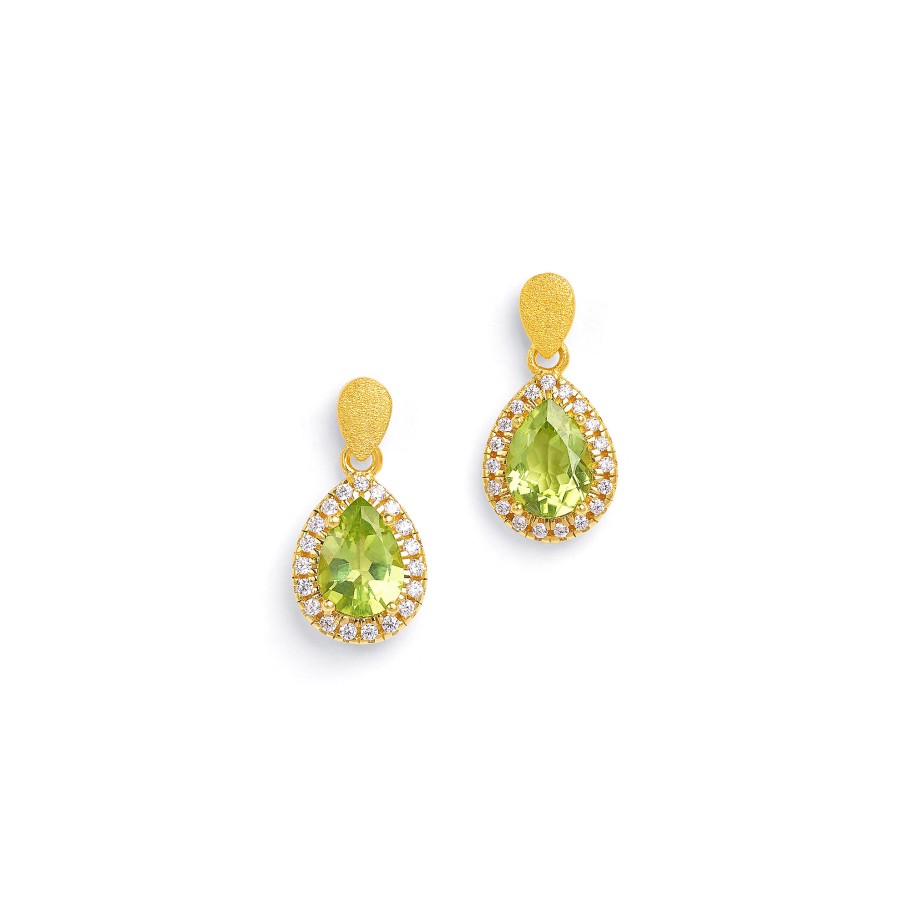 BERND WOLF Antoinette Ohrhänger mit Peridot & Zirkonia 24 Karat goldplattiert – 15528746