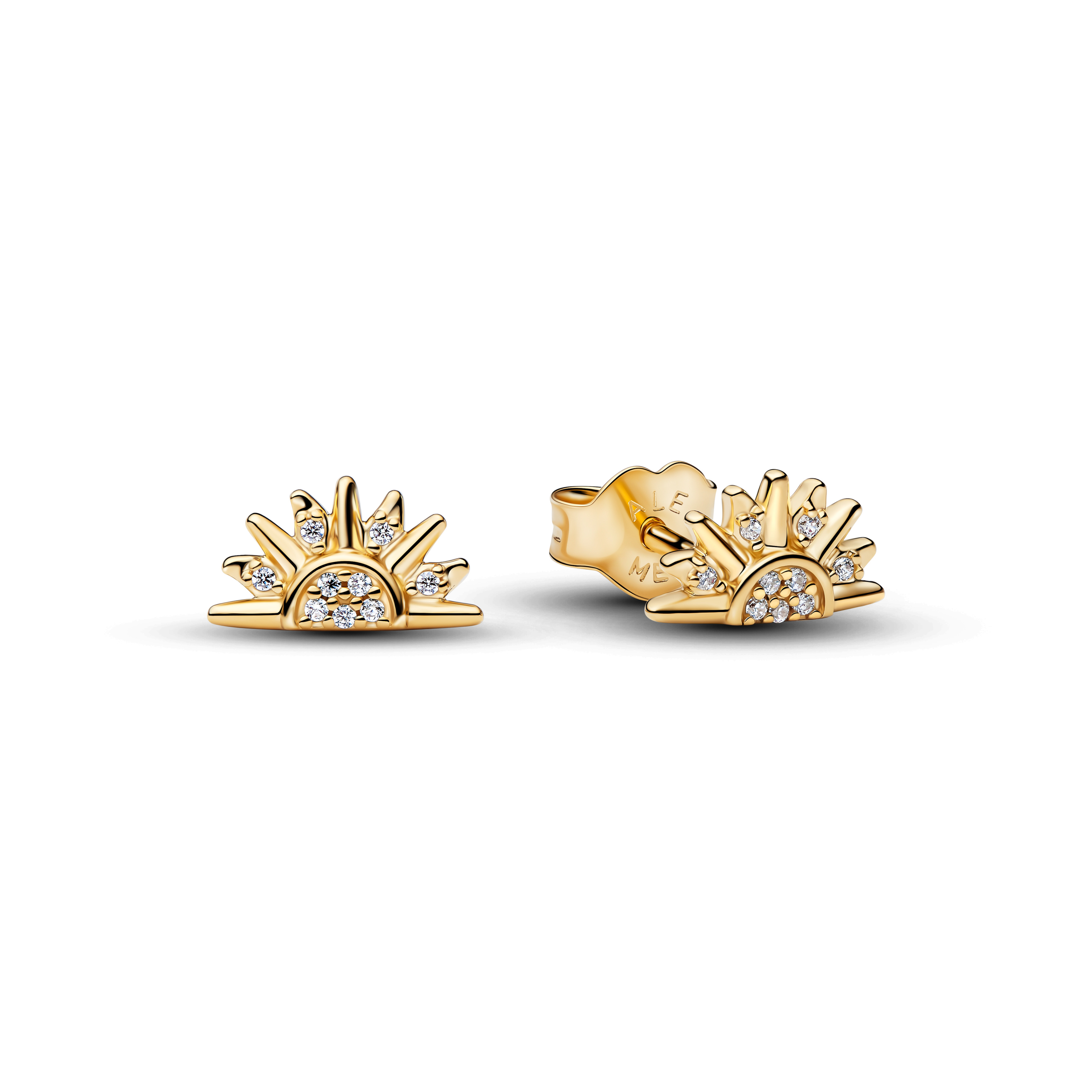 PANDORA Damen-Ohrstecker Himmlische Funkelnde Sonne Goldfarben 264627C01