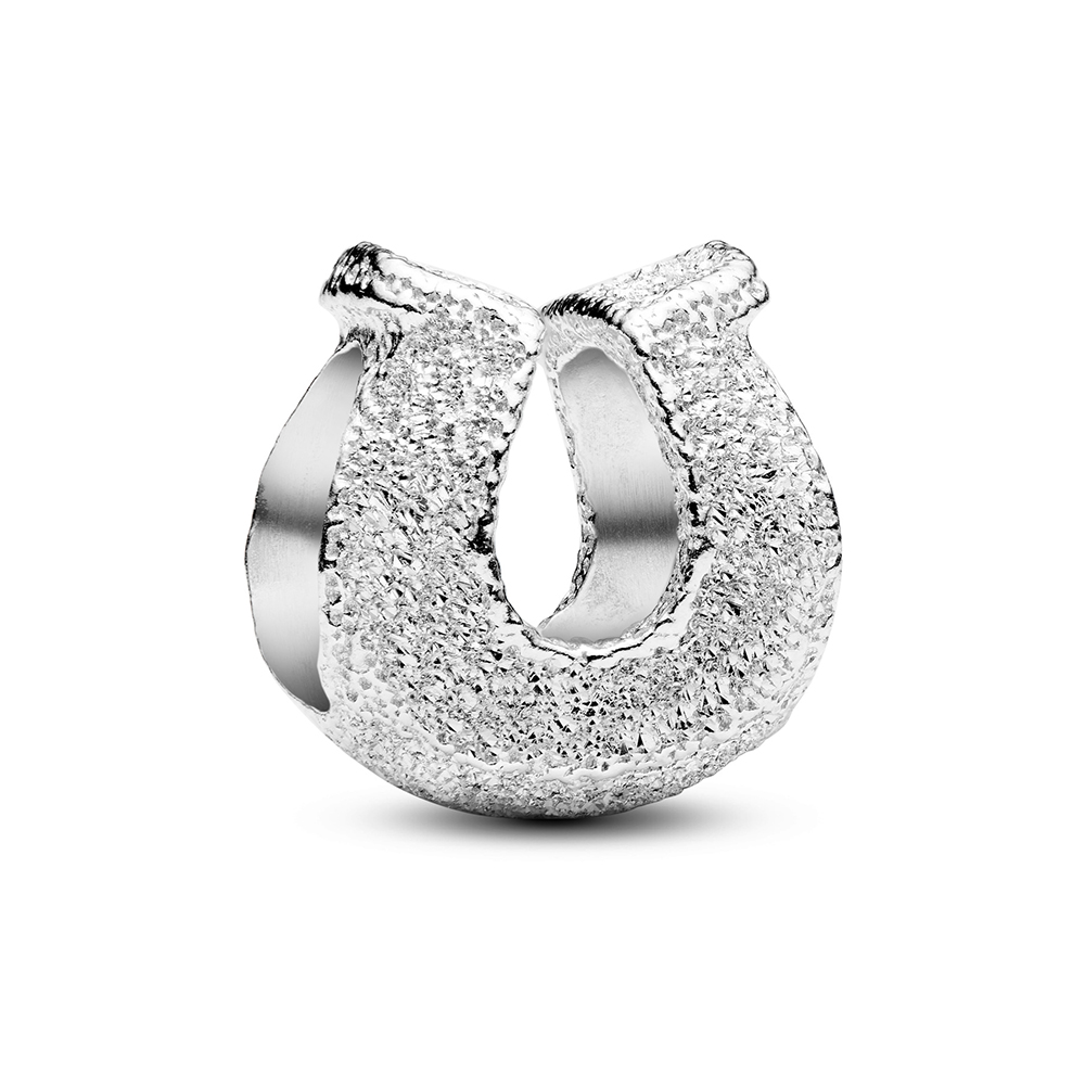 PANDORA Strukturiertes Hufeisen Mini-Charm Sterling-Silber 794056C00