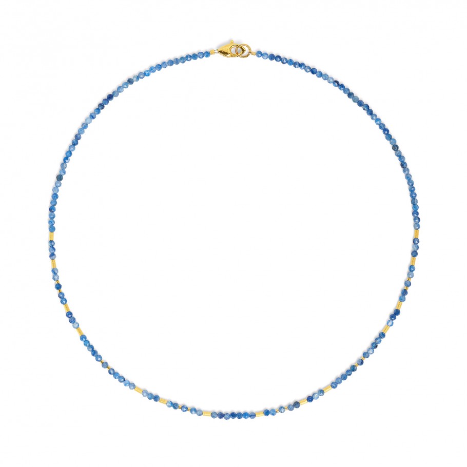 BERND WOLF Tabaci Halskette mit Kyanit 24 Karat goldplattiert 46 cm – 84457796-V46