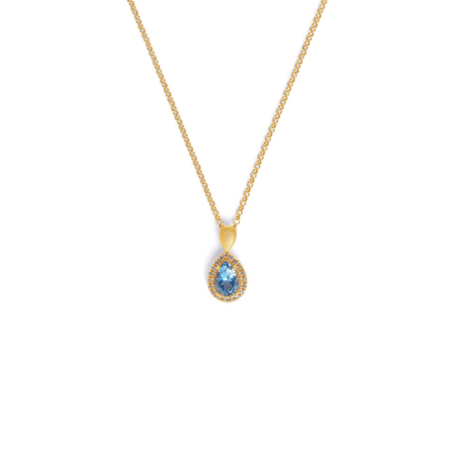 BERND WOLF Antoinette Kette mit London Blue Topas 45 cm - 87620126-V45