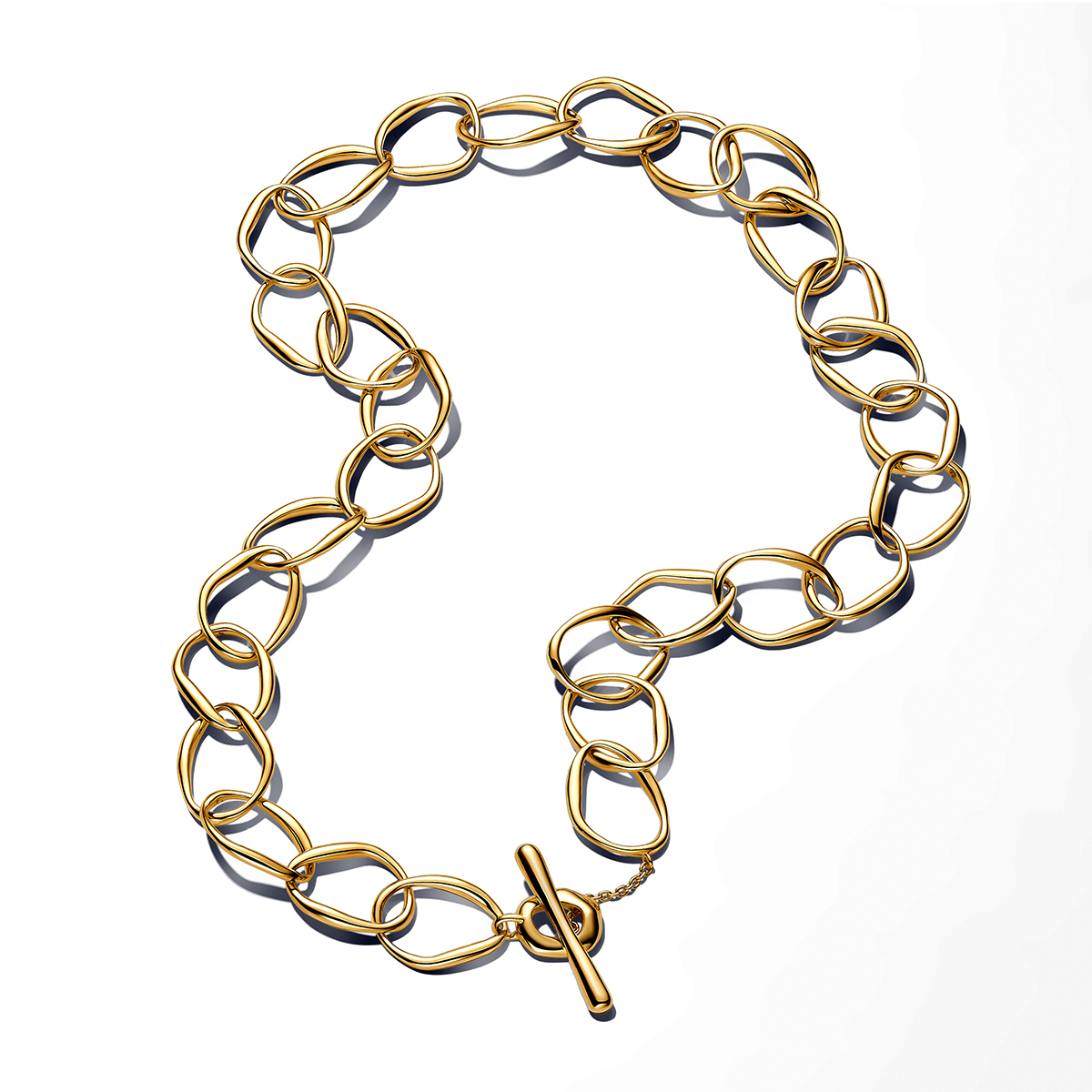 PANDORA Organisch Geformte Gliederkette 14 Karat Vergoldung 363881C00-45