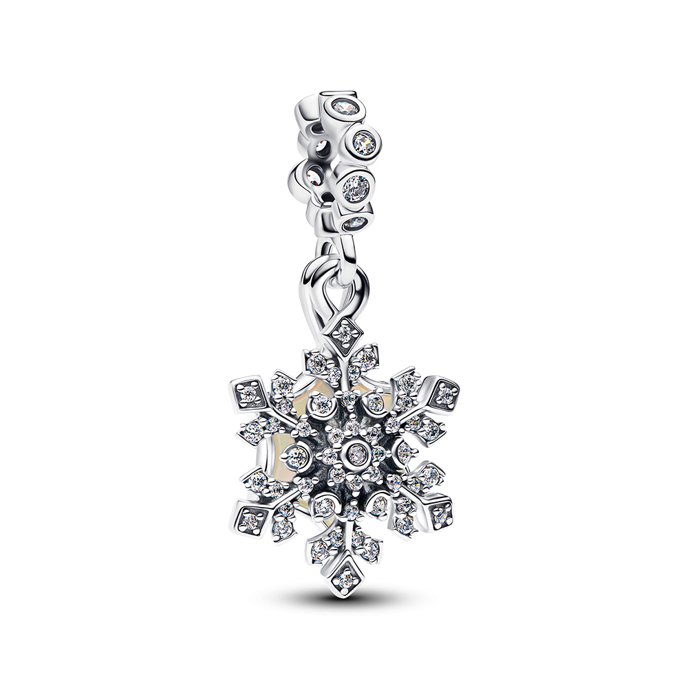 PANDORA Schillernde Schneeflocke Doppelter Charm-Anhänger 794142C01