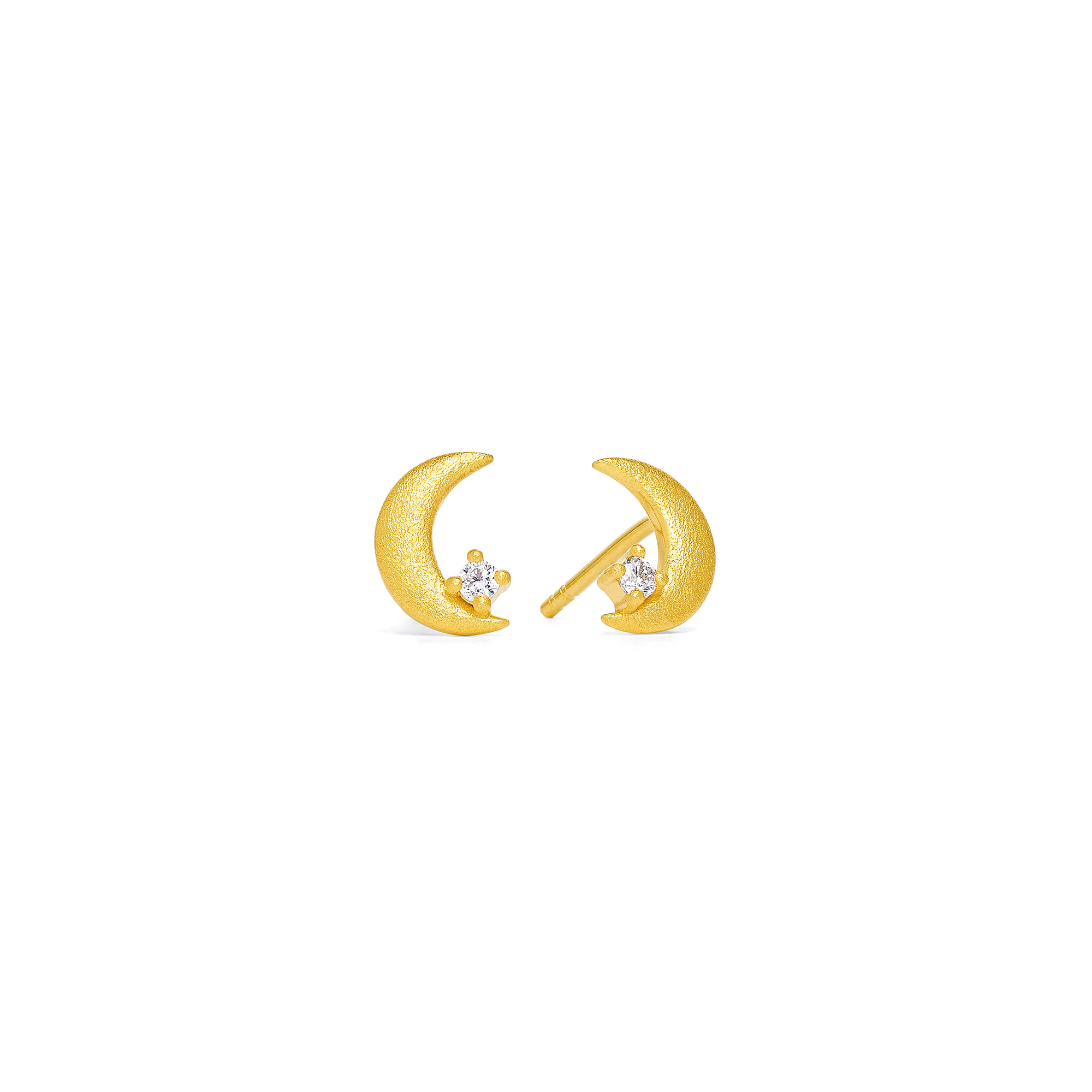 BERND WOLF Ohrstecker Mond mit Zirkonia Gold - 1910025156