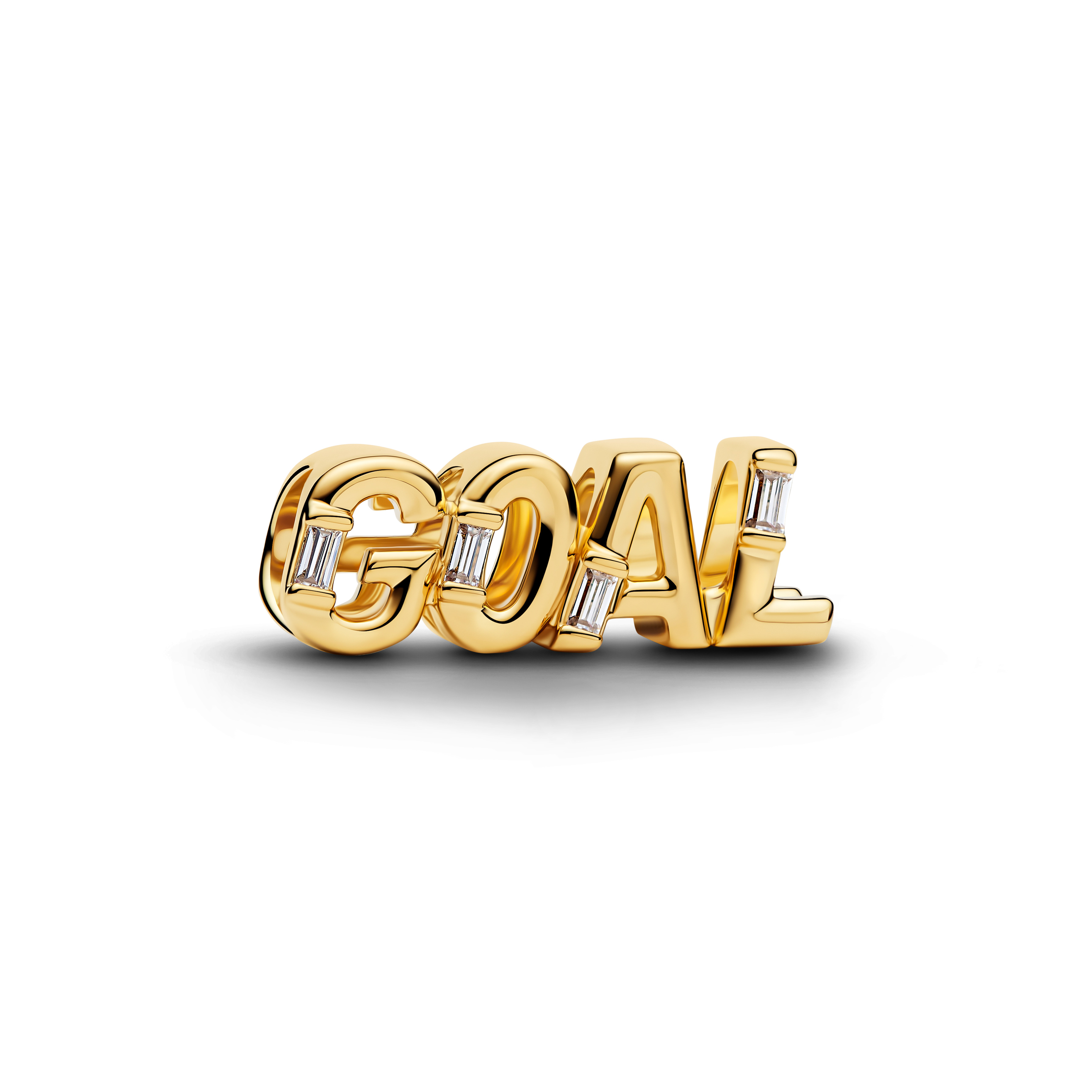 PANDORA Charm Goldfarben Schrift GOAL 764709C01