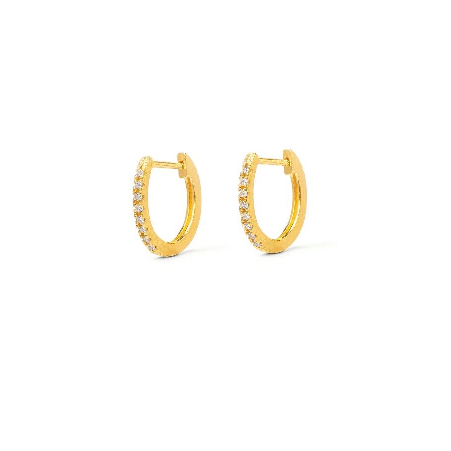 BERND WOLF Crelis Creolen mit Zirkonia 24-Karat-goldplattiert - 18163156