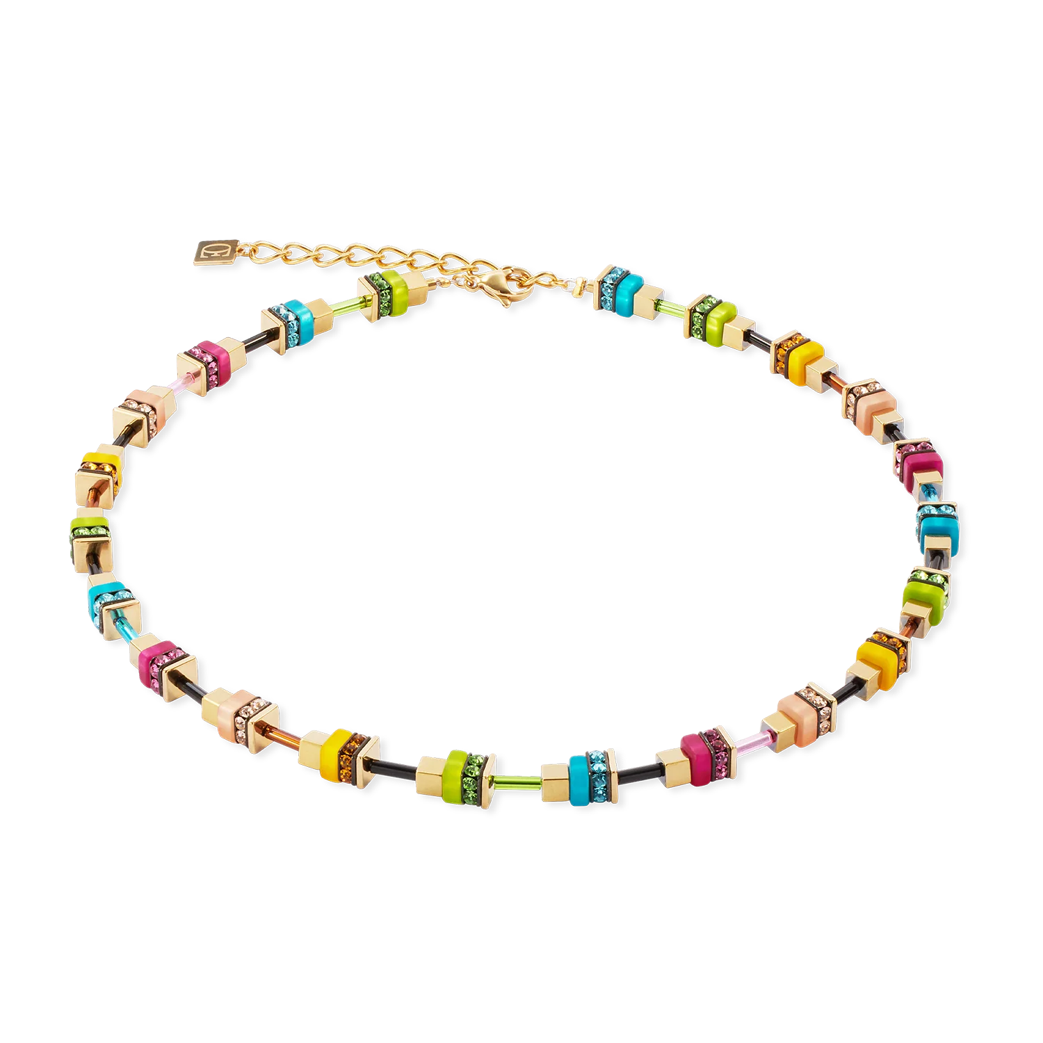 COEUR DE LION Halskette Boho Sunset Cube rainbow 441310.1516.0