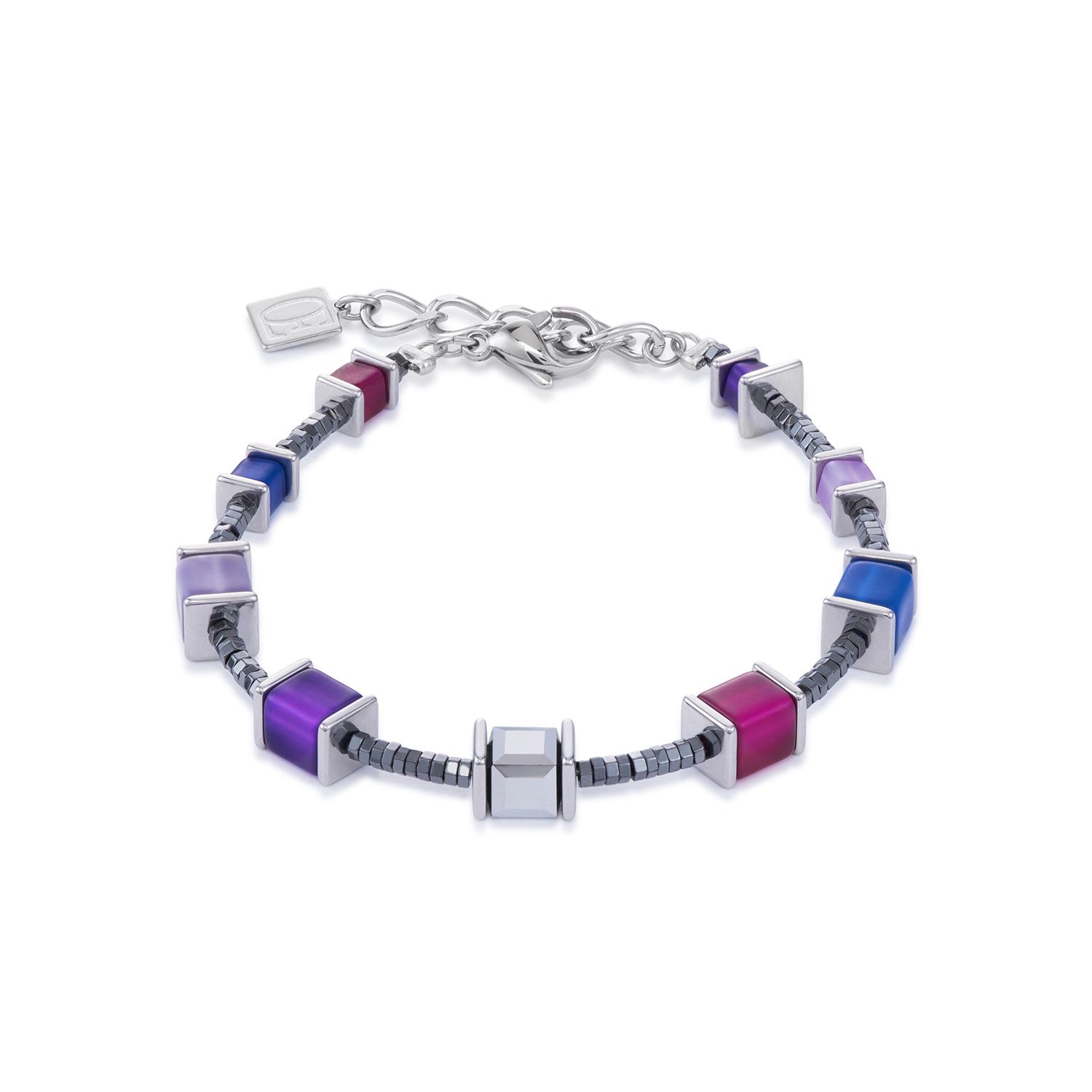 COEUR DE LION GeoCUBE Armband Purple-Blue - 4945/30-0807