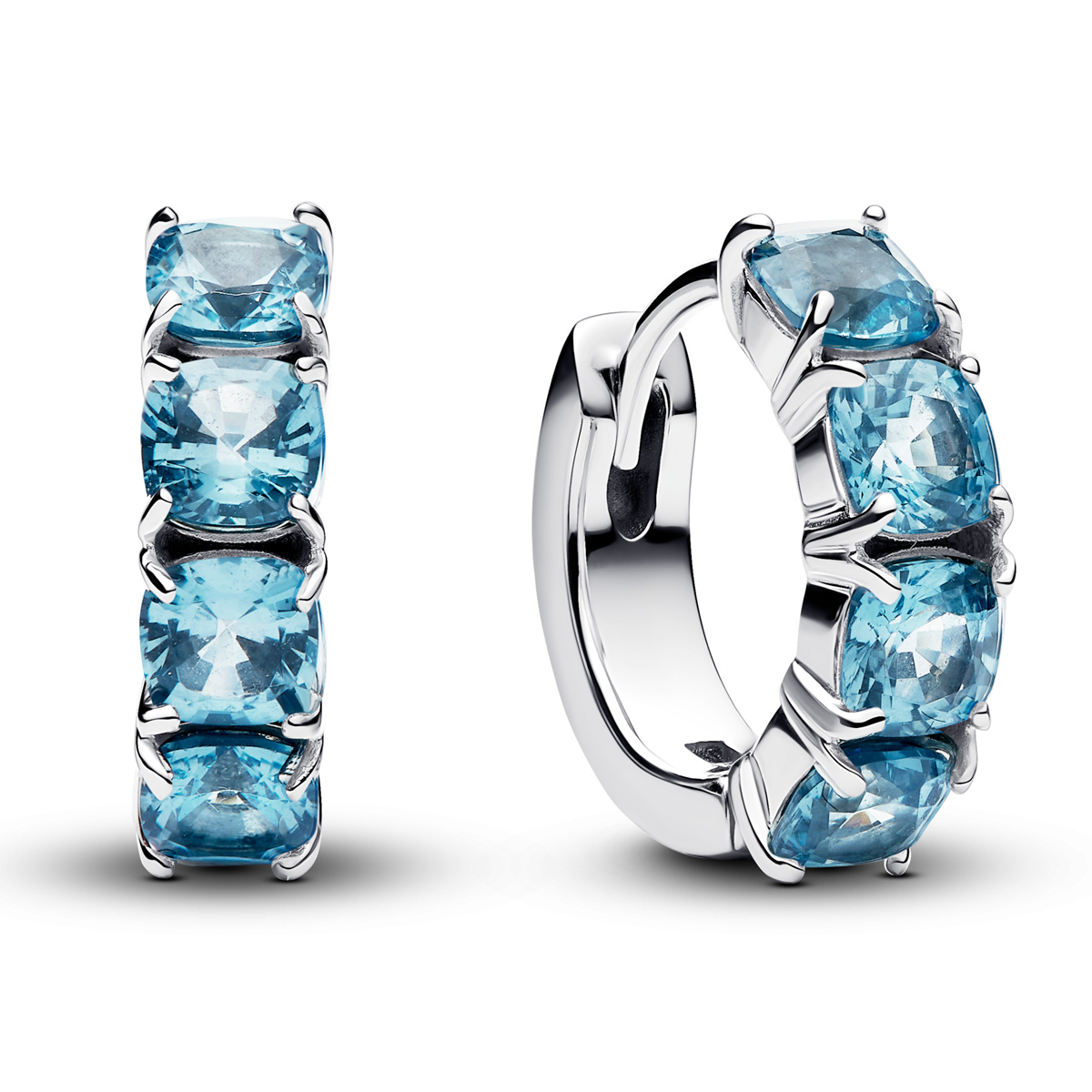 PANDORA Hellblaue Creolen-Ohrringe 293851C01