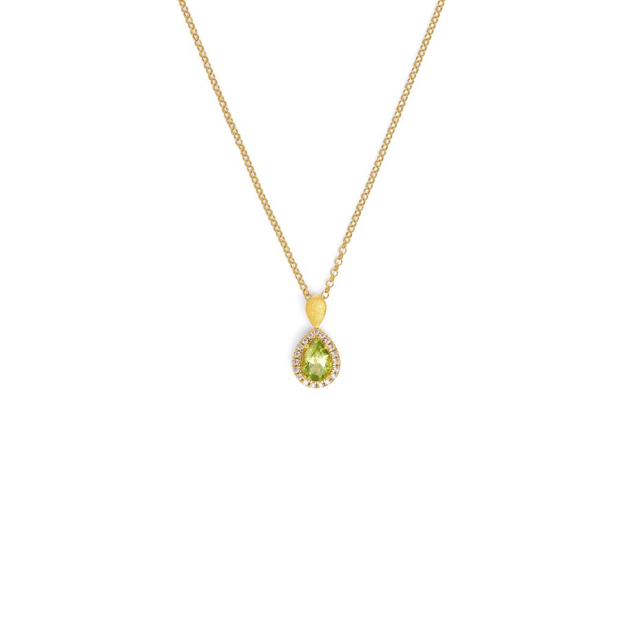 BERND WOLF Antoinette Halskette mit Peridot & Zirkonia 24 Karat goldplattiert 45 cm – 87620746-V45
