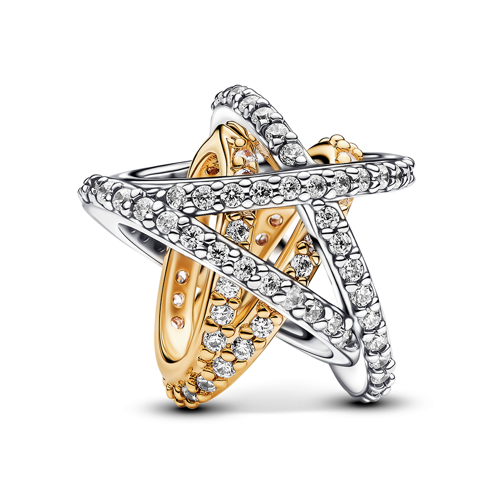 PANDORA Shine Funkelnder Kreuzender Stern Charm 763590C01