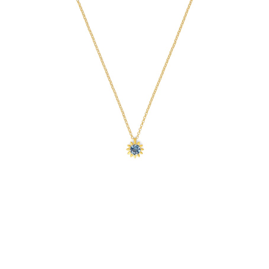 BERND WOLF Soleil Halskette mit London Blue Topas aus 585er Gelbgold – 8610008125-V45