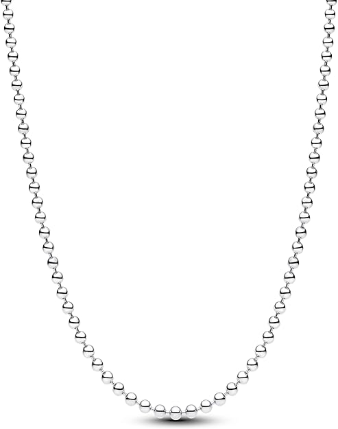PANDORA Moments Kugelhalskette aus Sterling Silber, Kompatibel Moments Charms, Größe 50cm, 394452C00-50
