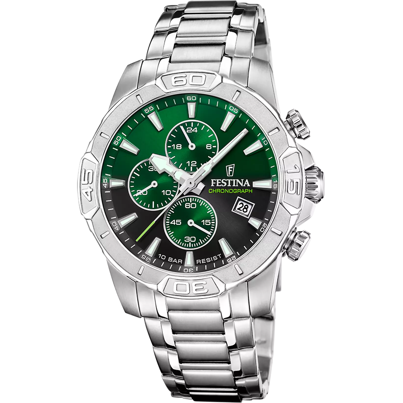 FESTINA herren uhr Timeless Chronograph grün F20704/5
