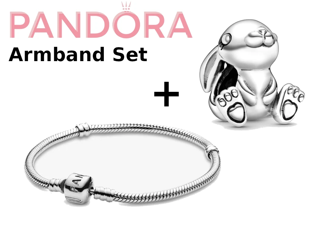 PANDORA-Set Hasen-Charm + Schlangenarmband