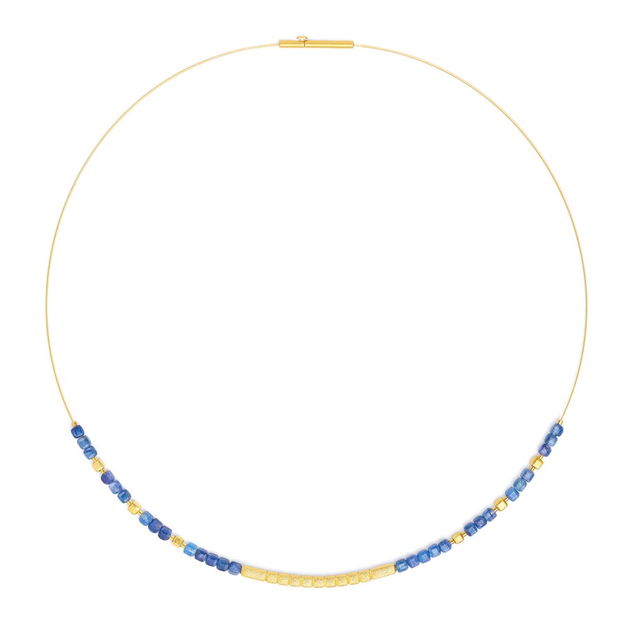 BERND WOLF Cunbo Collier mit Kyanit 24 Karat goldplattiert 43 cm – 8810003796-043