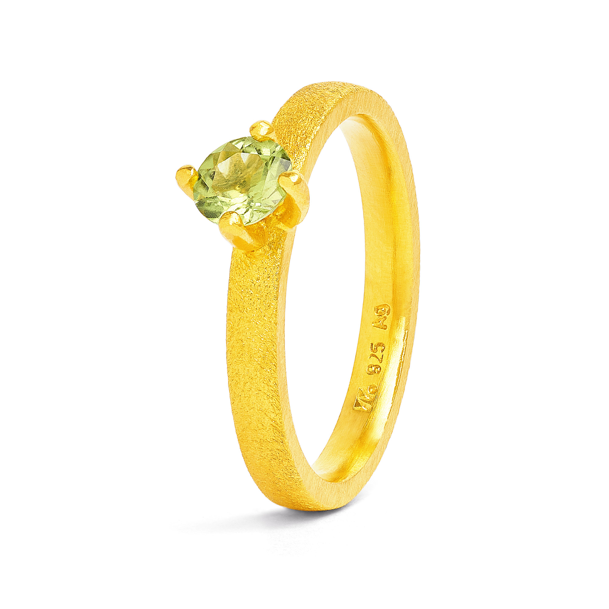 BERND WOLF Brilliani Ring mit Peridot 24 Karat goldplattiert Größe 58 – 5370002746-058