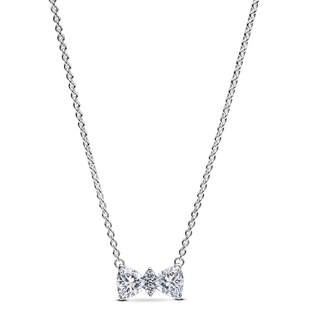 PANDORA Funkelnde Schleife Halskette 393509C01-45