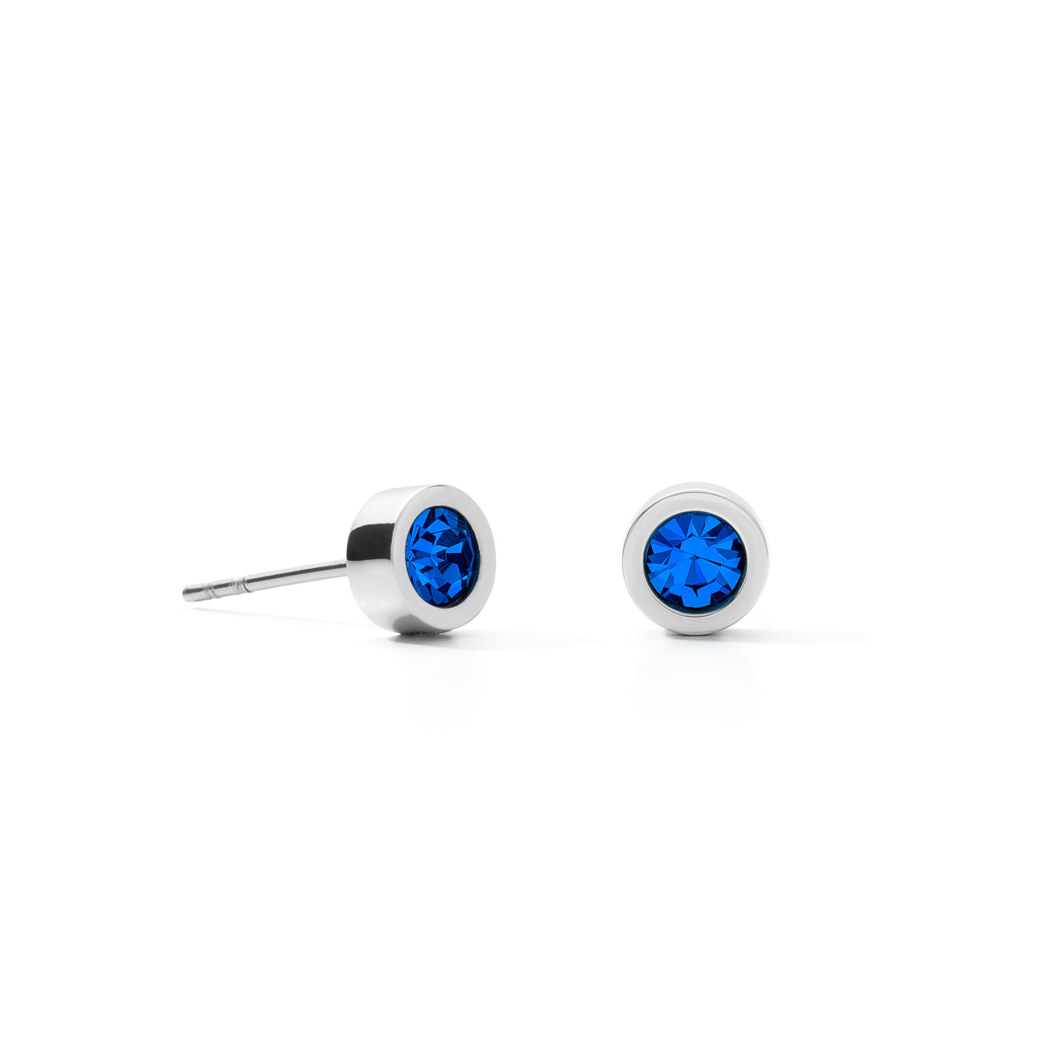 COEUR DE LION Ohrstecker Kristall Silber-Blau - 0228/21-0717