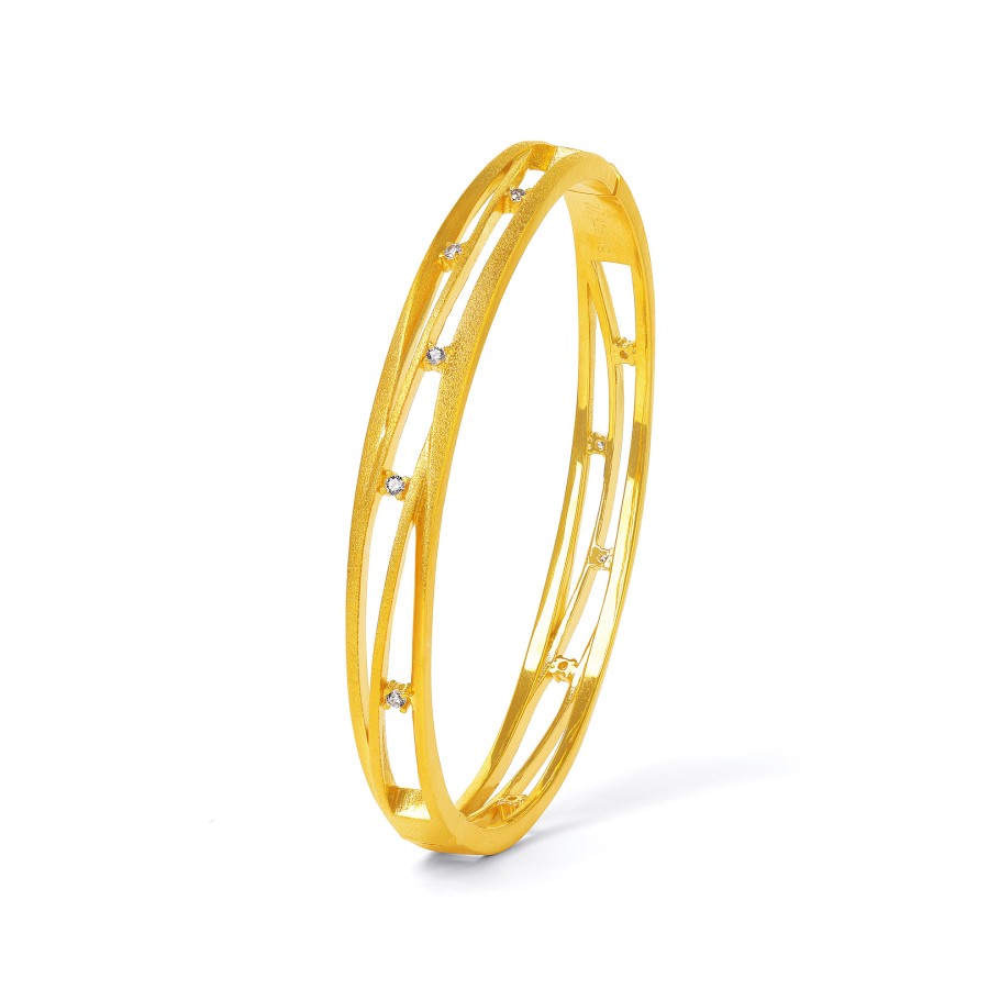 BERND WOLF Selmi Armreif mit Zirkonia 24-Karat-goldplattiert - 6410005156