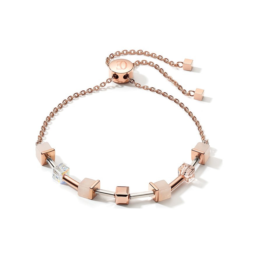 COEUR DE LION Armband GeoCUBE® mit Aventurin Rosa Roségold - 5074/30-0235
