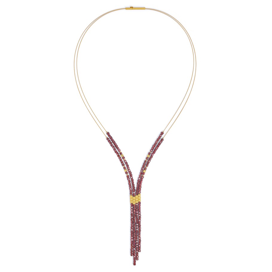 BERND WOLF Yacusa Y-Collier mit Granat 45 cm - 8561001776-045