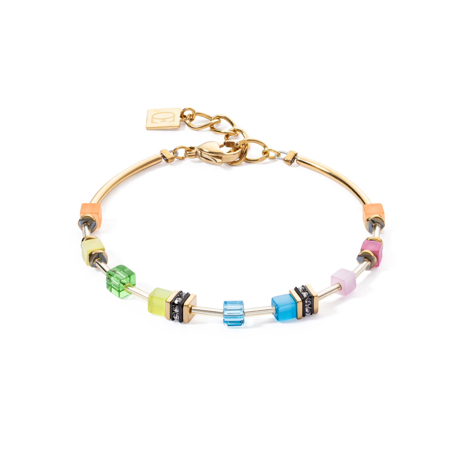 COEUR DE LION Armband GeoCUBE® Lite Mini Rainbow Bunt Gold - 2801/30-1500