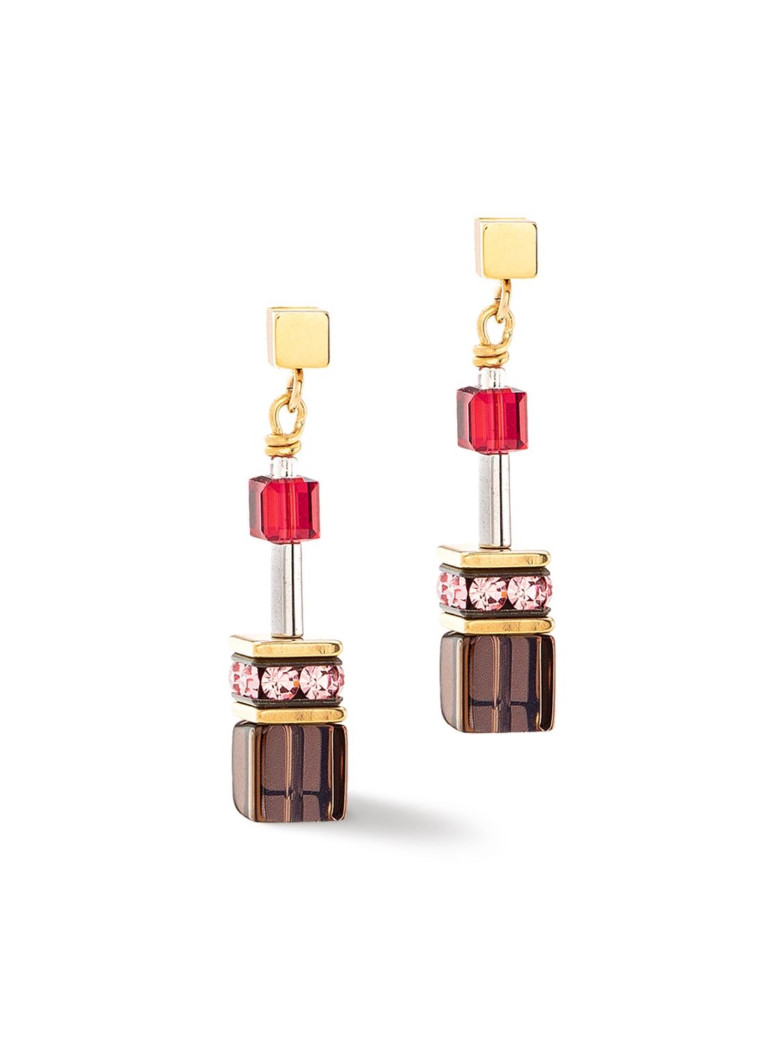 COEUR DE LION Damen-Ohrringe GeoCUBE Multicolor Energy 490521.1592.0