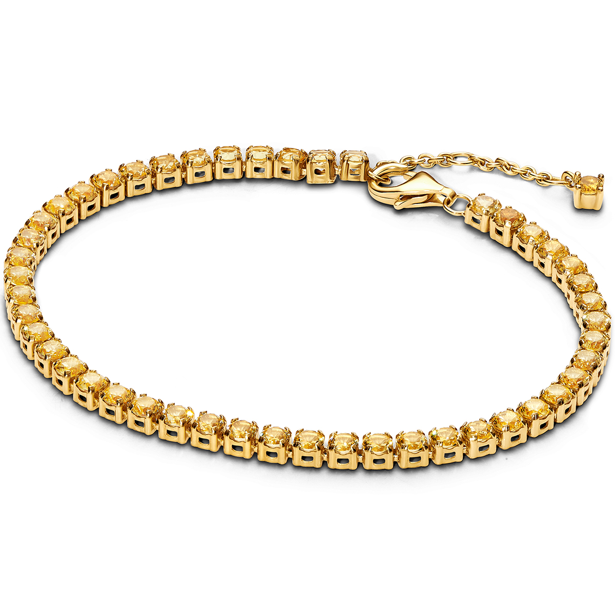 PANDORA SHINE Funkelndes Gelbes Tennisarmband 14 Karat Vergoldung 561469C03-18