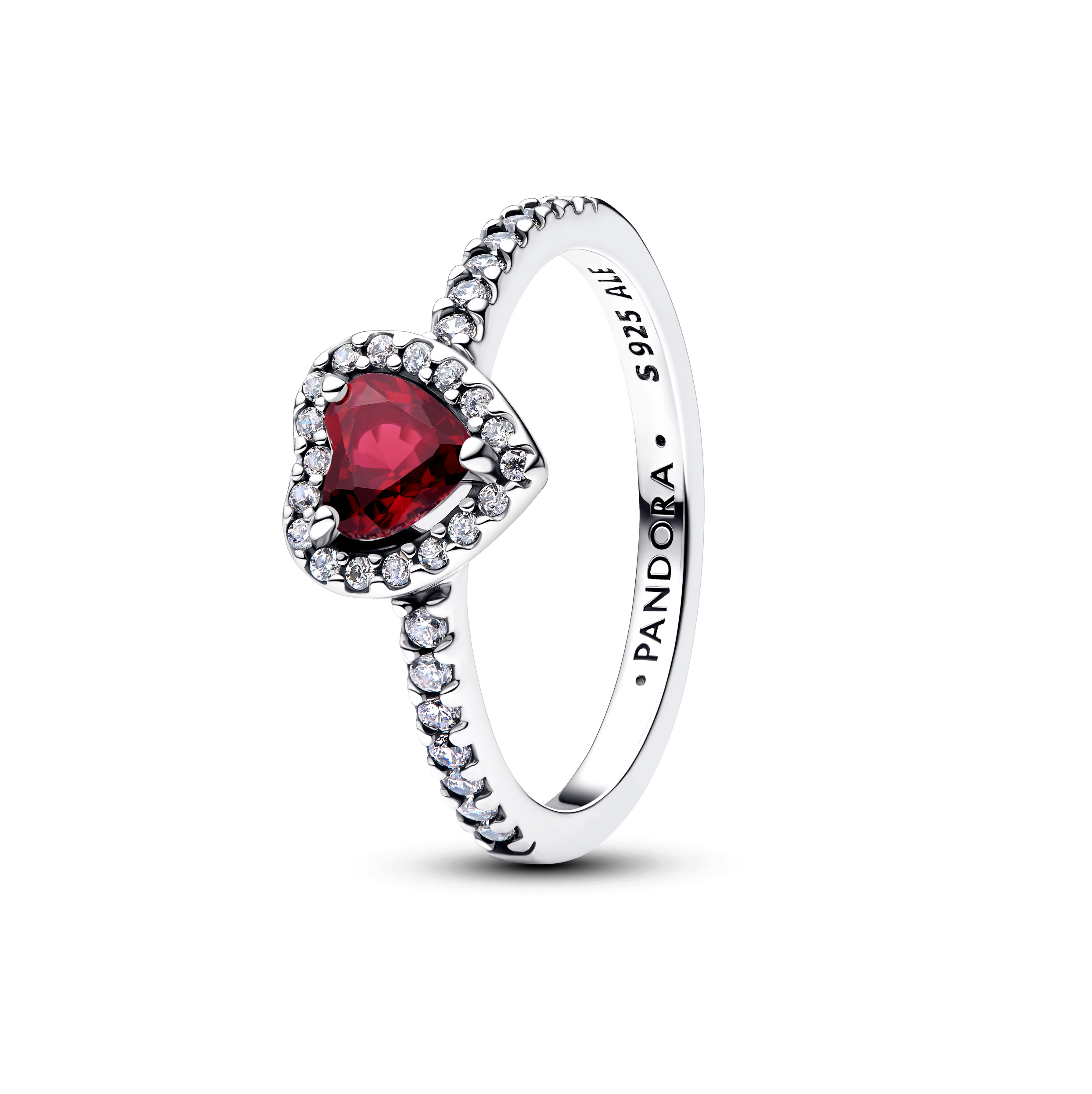 PANDORA Damen-Ring Erhabenes Herz Fuchsiarosa 198421C13