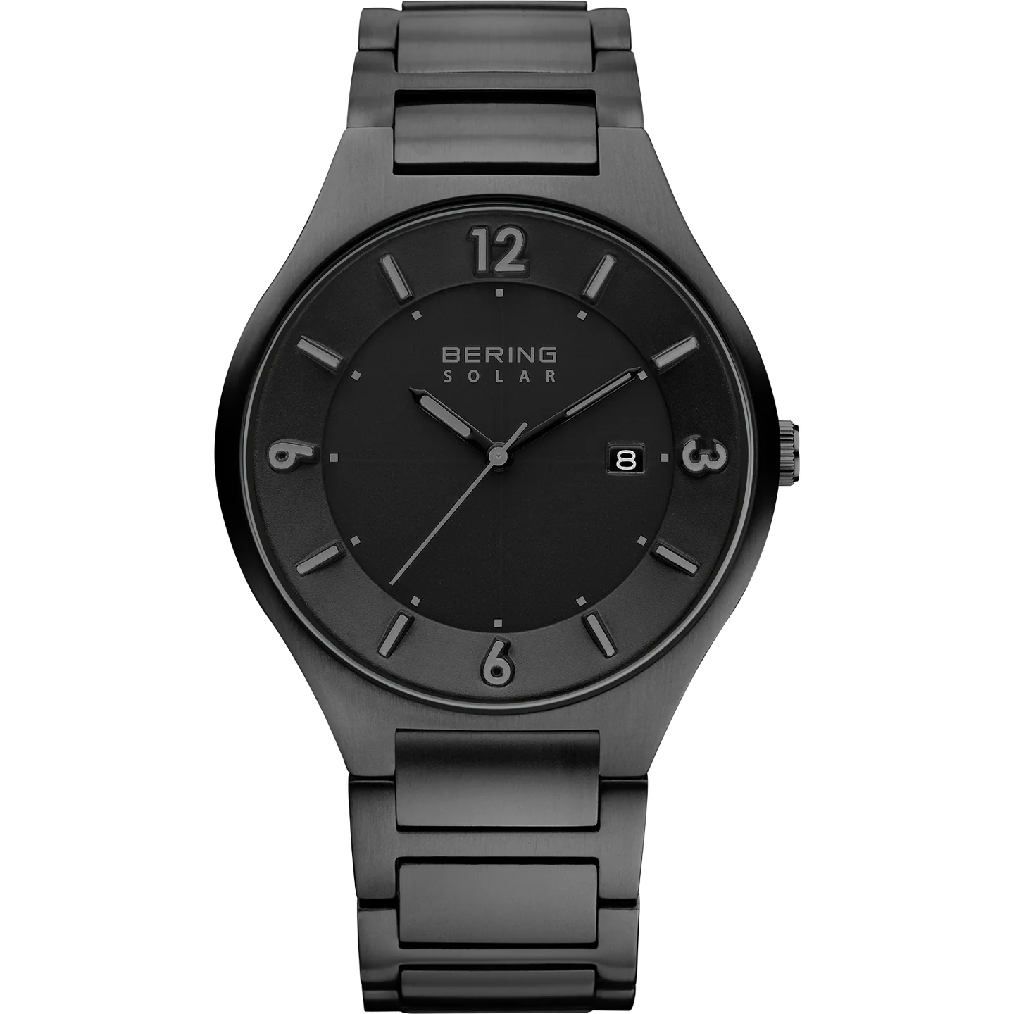 BERING Solar Herrenuhr Schwarz mit Edelstahlarmband - 14440-722