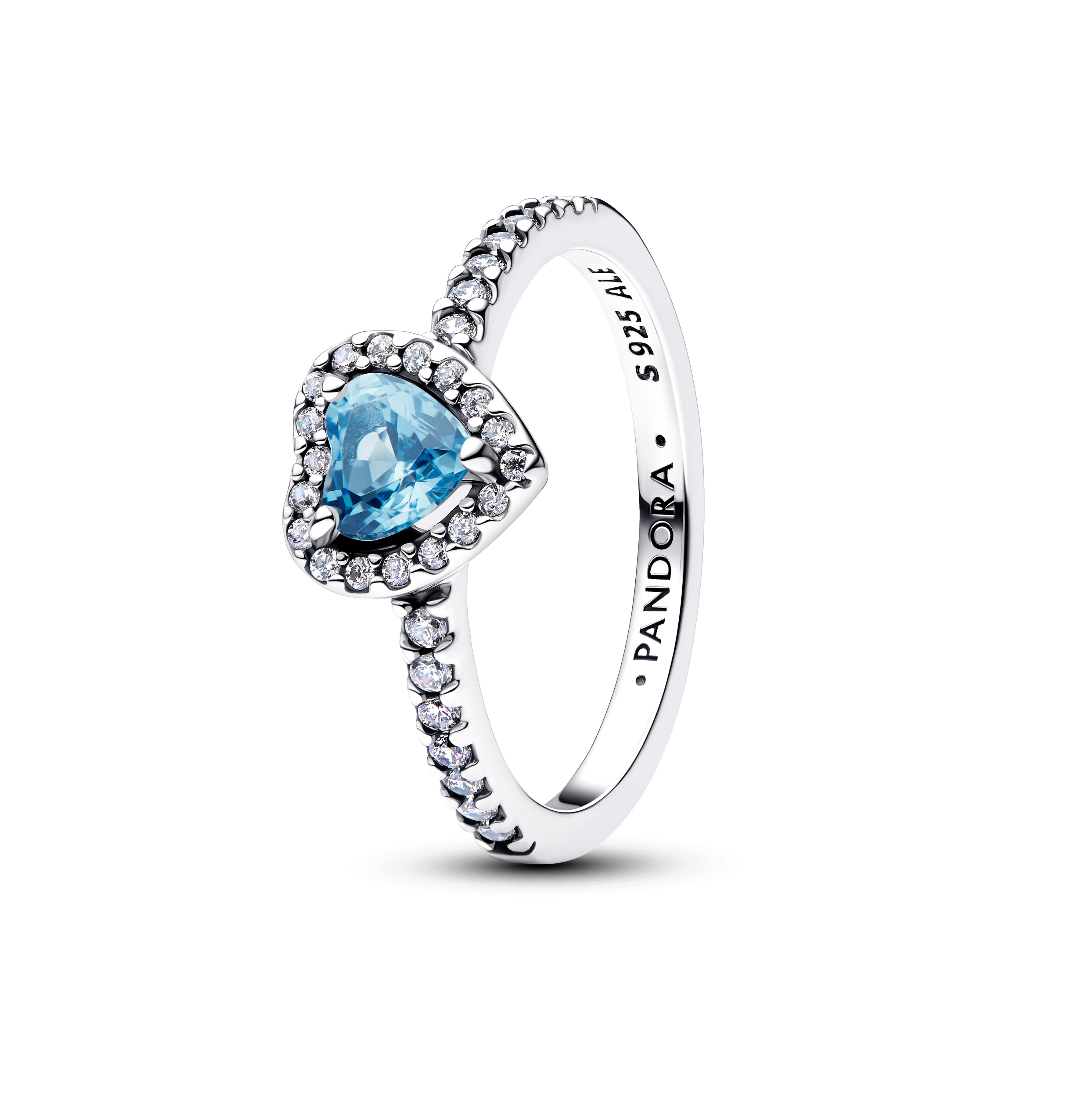 PANDORA Erhabenes Hellblaues Herz Ring 198421C10
