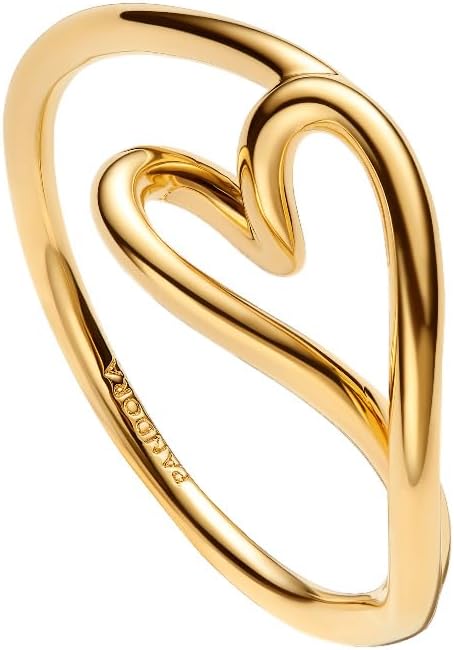 PANDORA Essence Organisch Geformtes Herz Kleiner Ring mit 14K vergoldeter Metalllegierung, Größe: 54, 164361C00-54