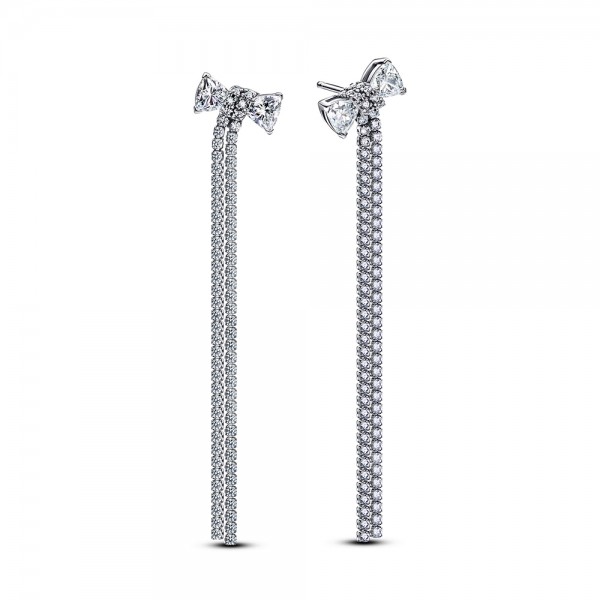 PANDORA Pavé-Schleife Tropfen-Ohrringe 293544C01