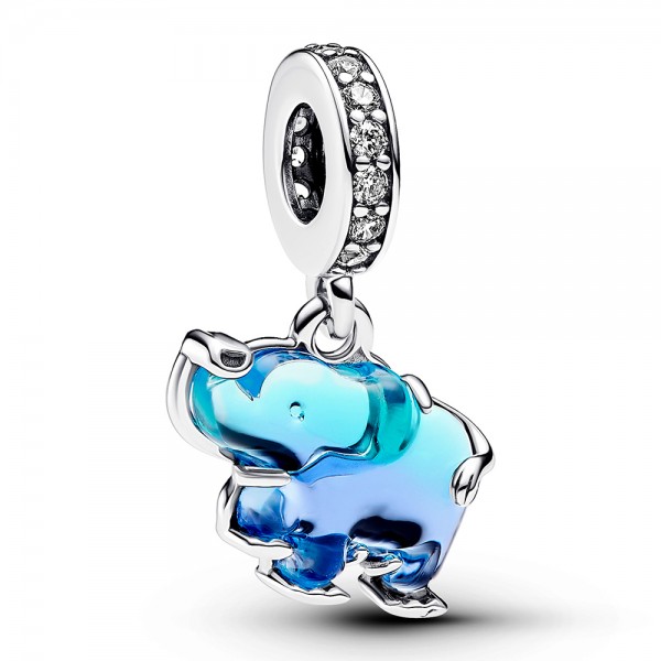 Pandora Blauer Murano-Glas Elefanten Charm-Anhänger 793339C01