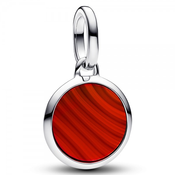 PANDORA Gravierbares Rotes Murano-Glas Mini-Medaillon-Charm 793389C01