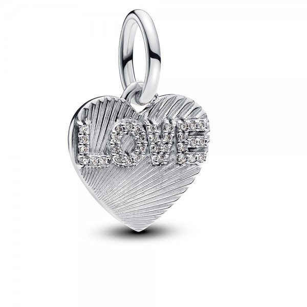 PANDORA Gravierbarer Love-Herz Charm-Anhänger 793604C01