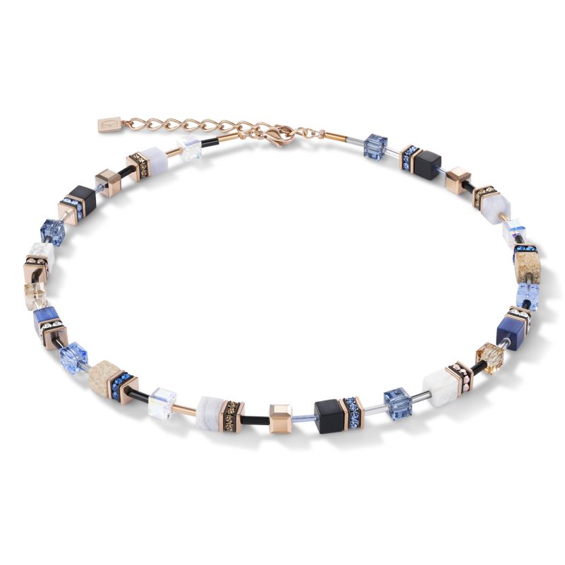 COEUR DE LION GeoCUBE Halskette Edelsteine Roségold-Multicolor - 4905/10-0710