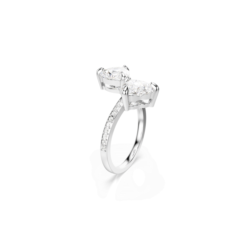 SWAROVSKI Mesmera Offener Ring Silber Weiß Herzschliff Zirkonia Pavé - 5705594