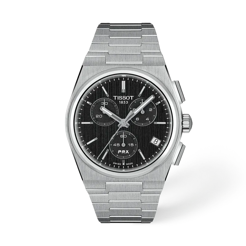 TISSOT PRX 41 mm Chronograph Schwarz Edelstahl - T1374171105100
