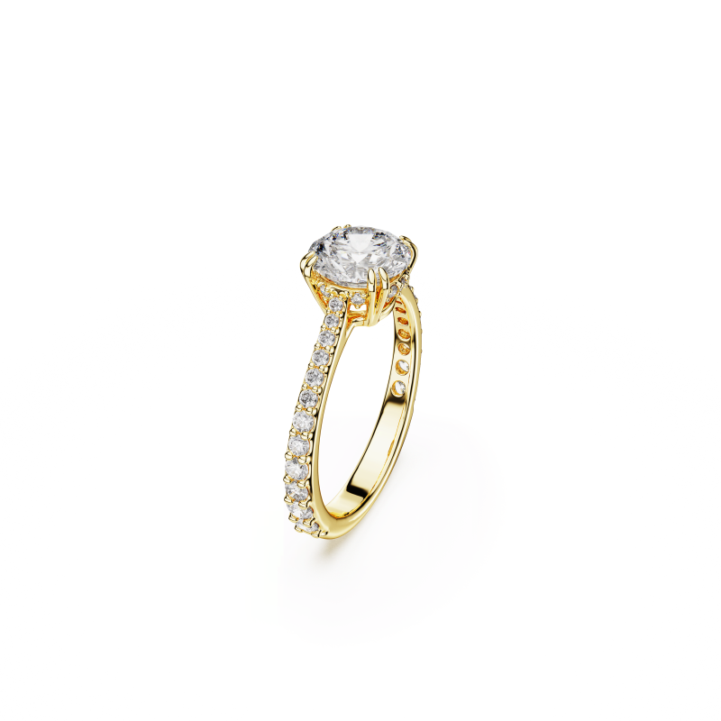 SWAROVSKI Stilla Cocktailring Gold Weiß Zirkonia Princess-Schliff Pavé - 5642621