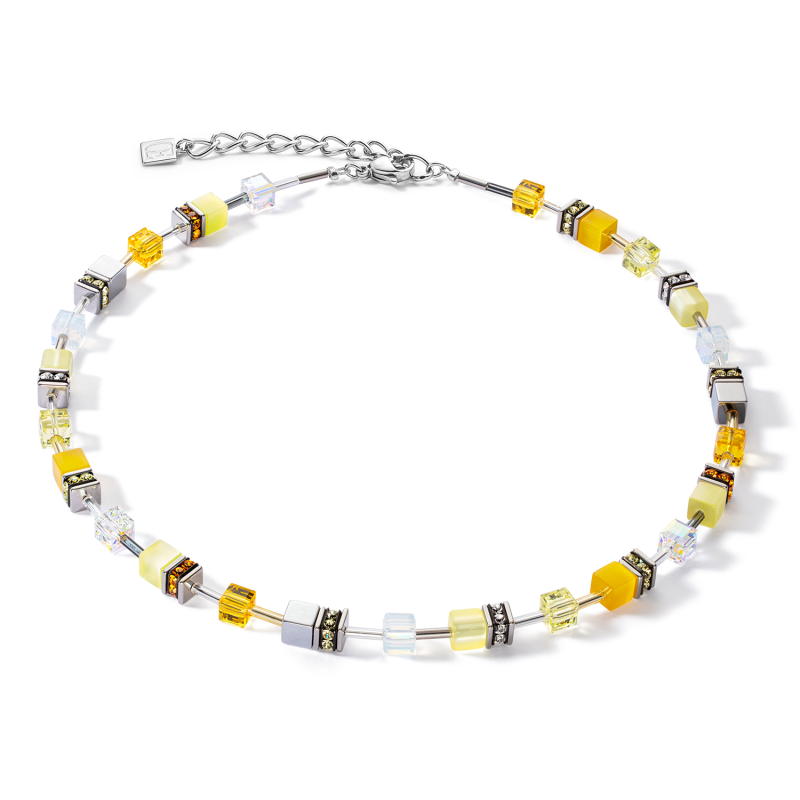 COEUR DE LION GeoCUBE Halskette Joyful Colours Gelb - 3339/10-0100