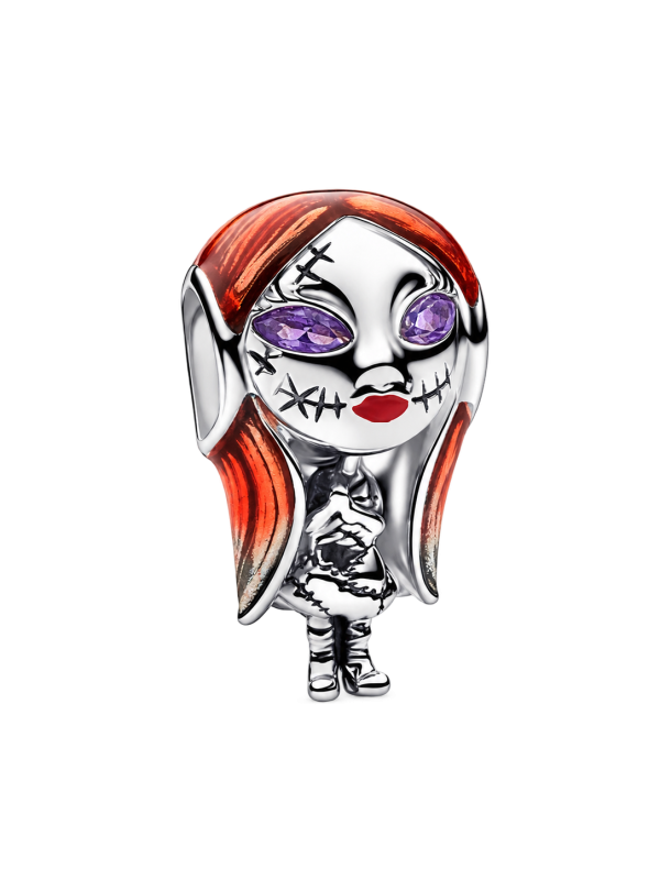 PANDORA Disney The Nightmare Before Christmas Sally Charm aus Sterling-Silber mit Emaille und rotem Kristall – 794765C01