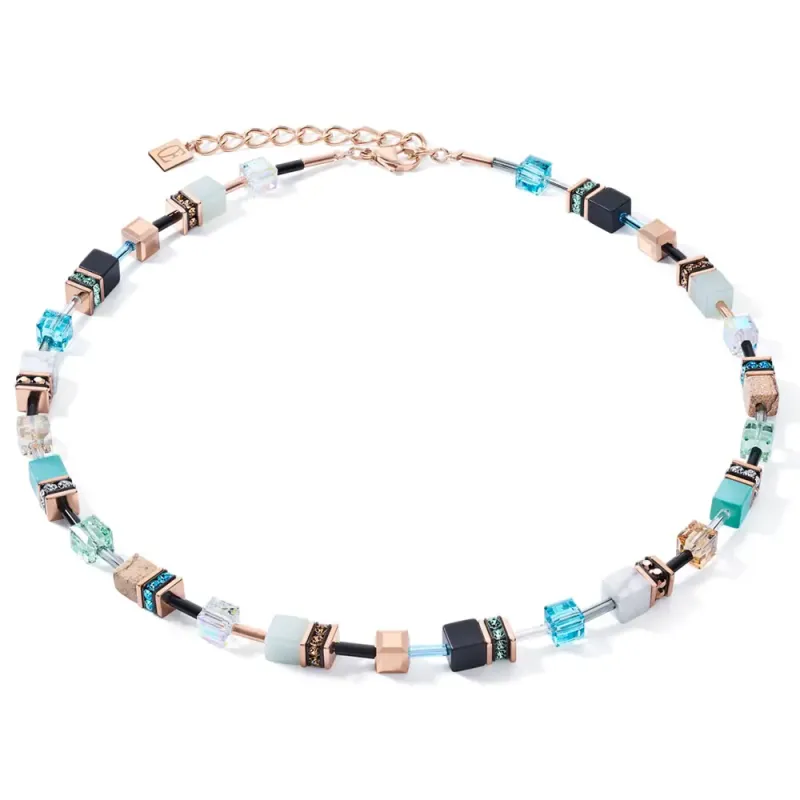 COEUR DE LION Halskette mit Swarovski Kristallen Roségold-Multicolor - 4905/10-1522