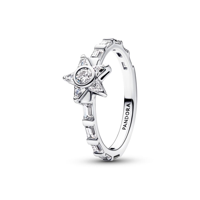 PANDORA Ring Sparkling Stella Baguette Stern mit Zirkonia Silber - 195072C01